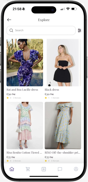 Share Your Dresses on Tia App